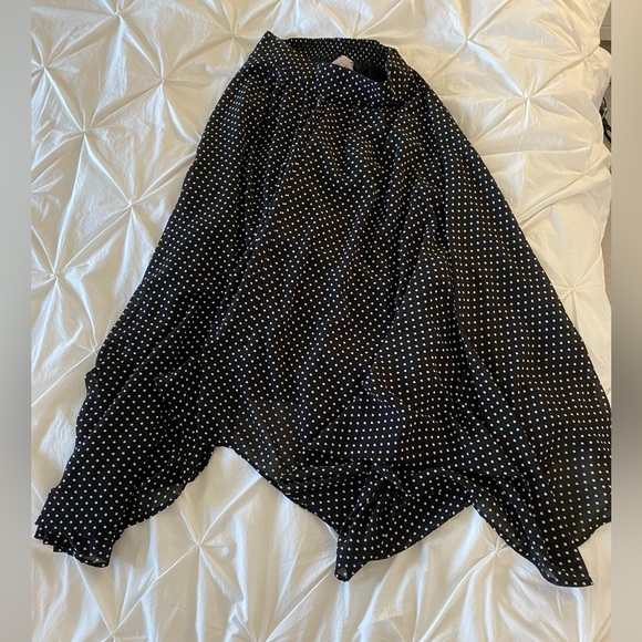 Philosophy black and white polka dot A-line flouncy lightweight skirt size m - Picture 2 of 7
